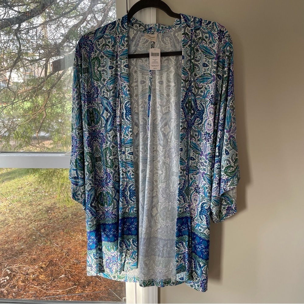 Soma COOL NIGHTS Kimono Pajama Wrap Folklore Bdr Royal - Picture 7 of 9